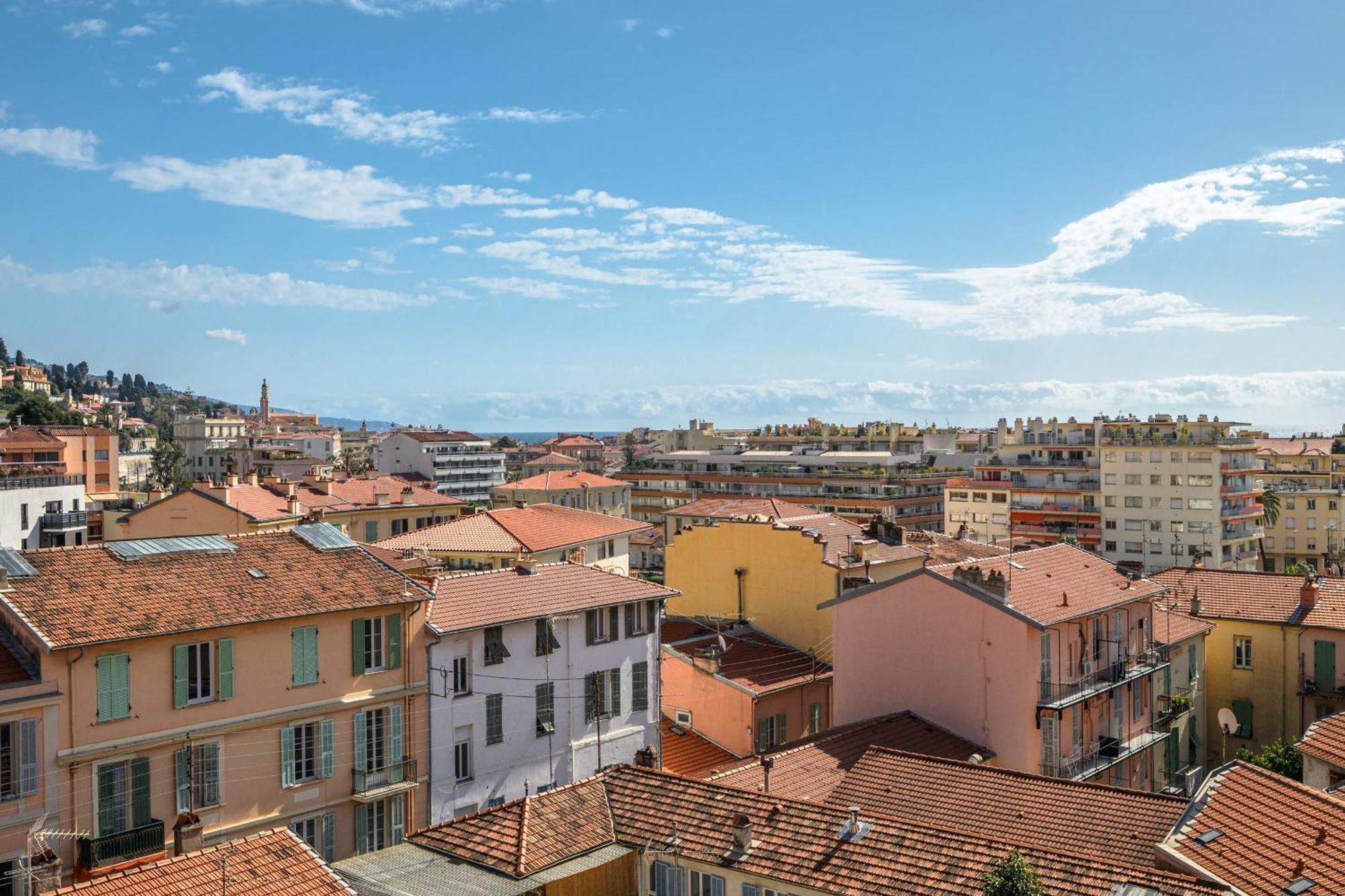 'L'Alicante Proche' Gare, Terrasse, Vue Mer Menton Exterior foto