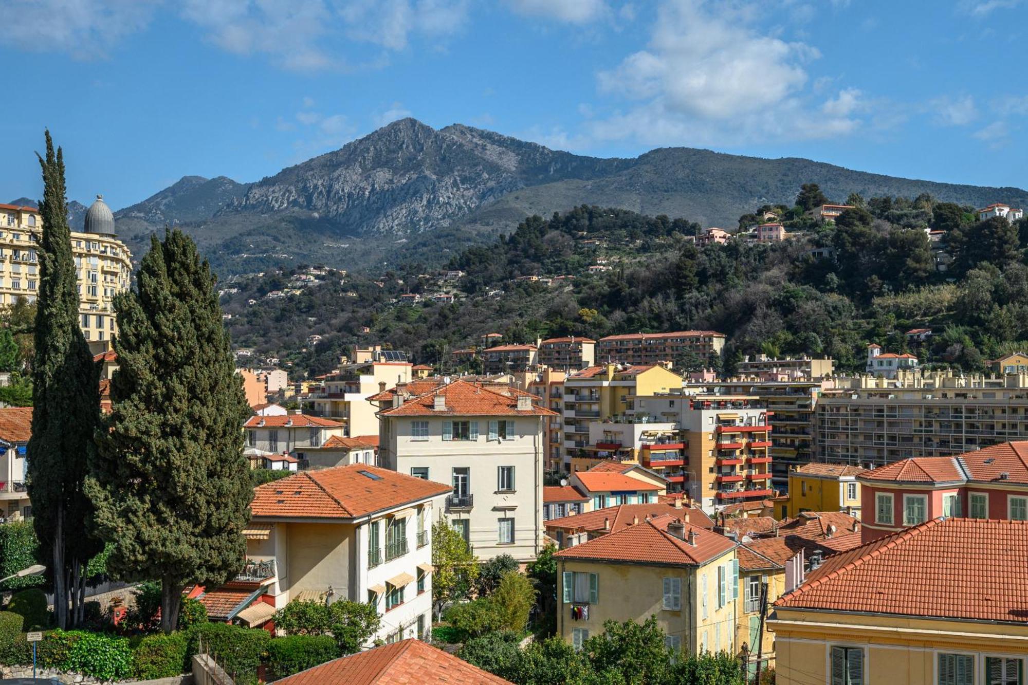'L'Alicante Proche' Gare, Terrasse, Vue Mer Menton Exterior foto